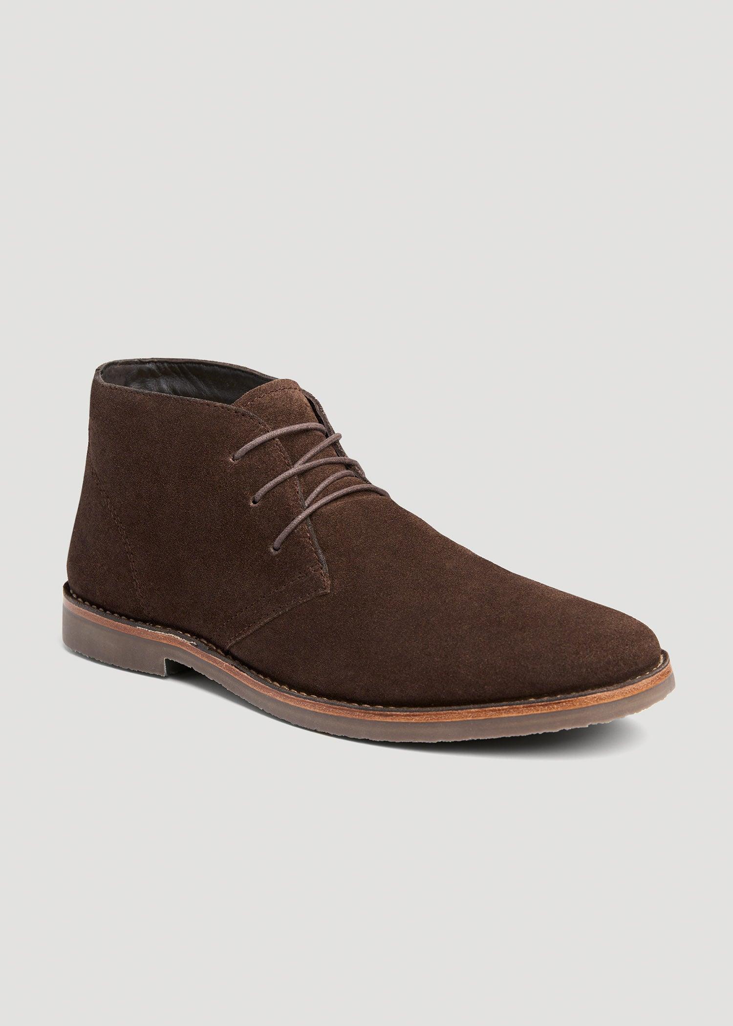 Men's Suede Desert Boots Size 13 to 15 in Dark Brown Male Product Image