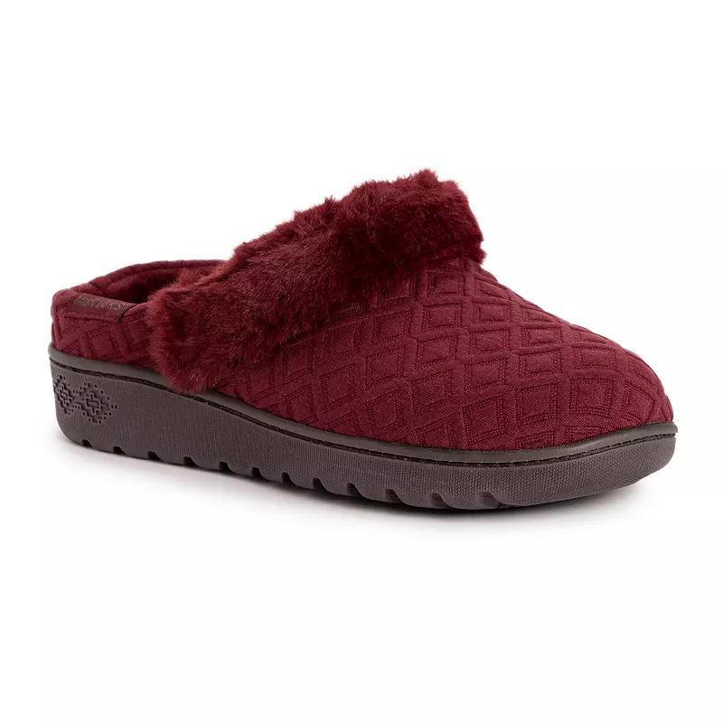 MUK LUKS Quianna Lee Womens Faux Fur Collared Quilted Clogs Product Image