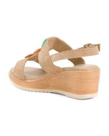 Leather Wedge Sandals for Women | Suede Product Image