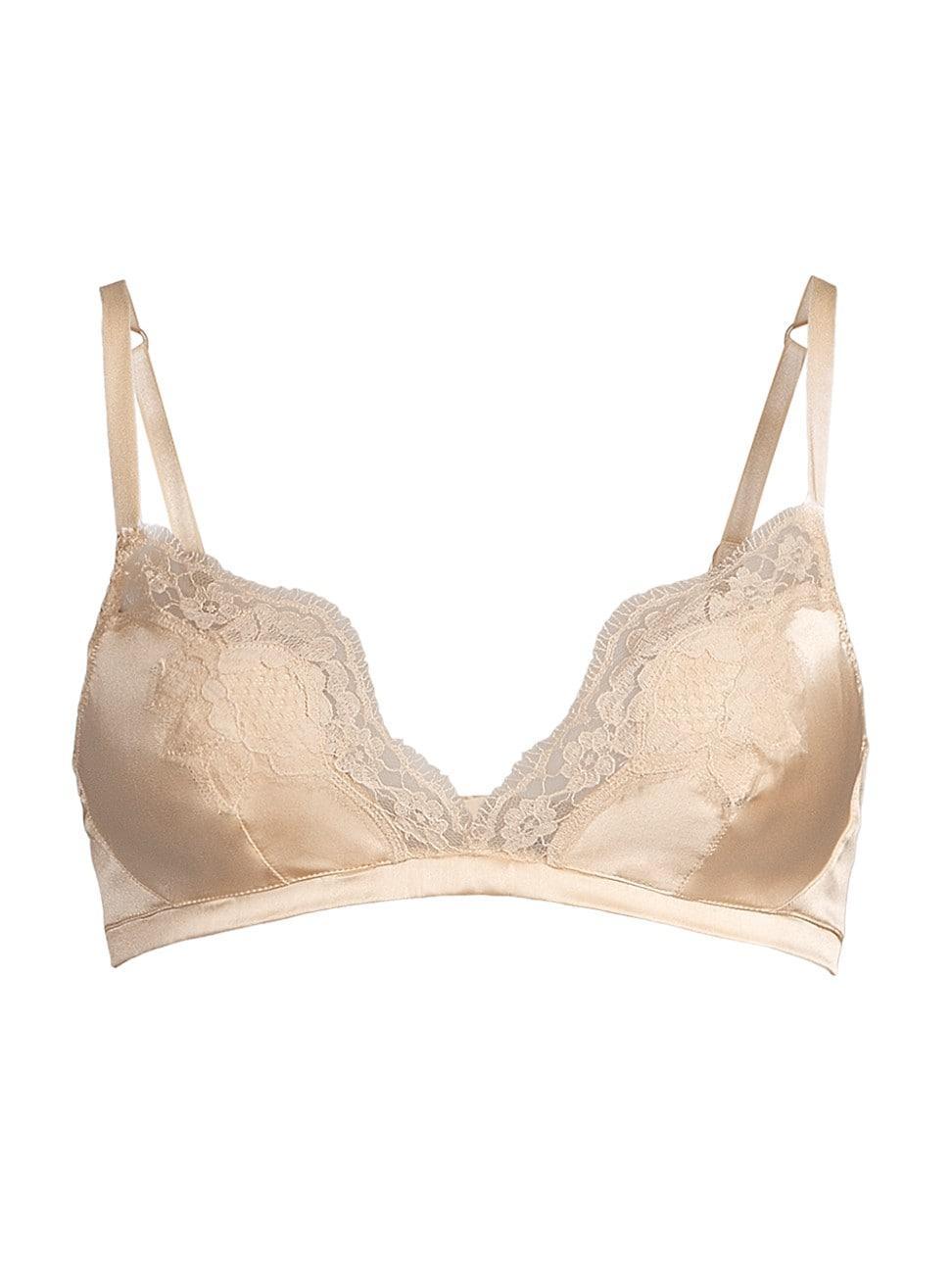 Womens Silk & Lace Soft Cup Bra Product Image