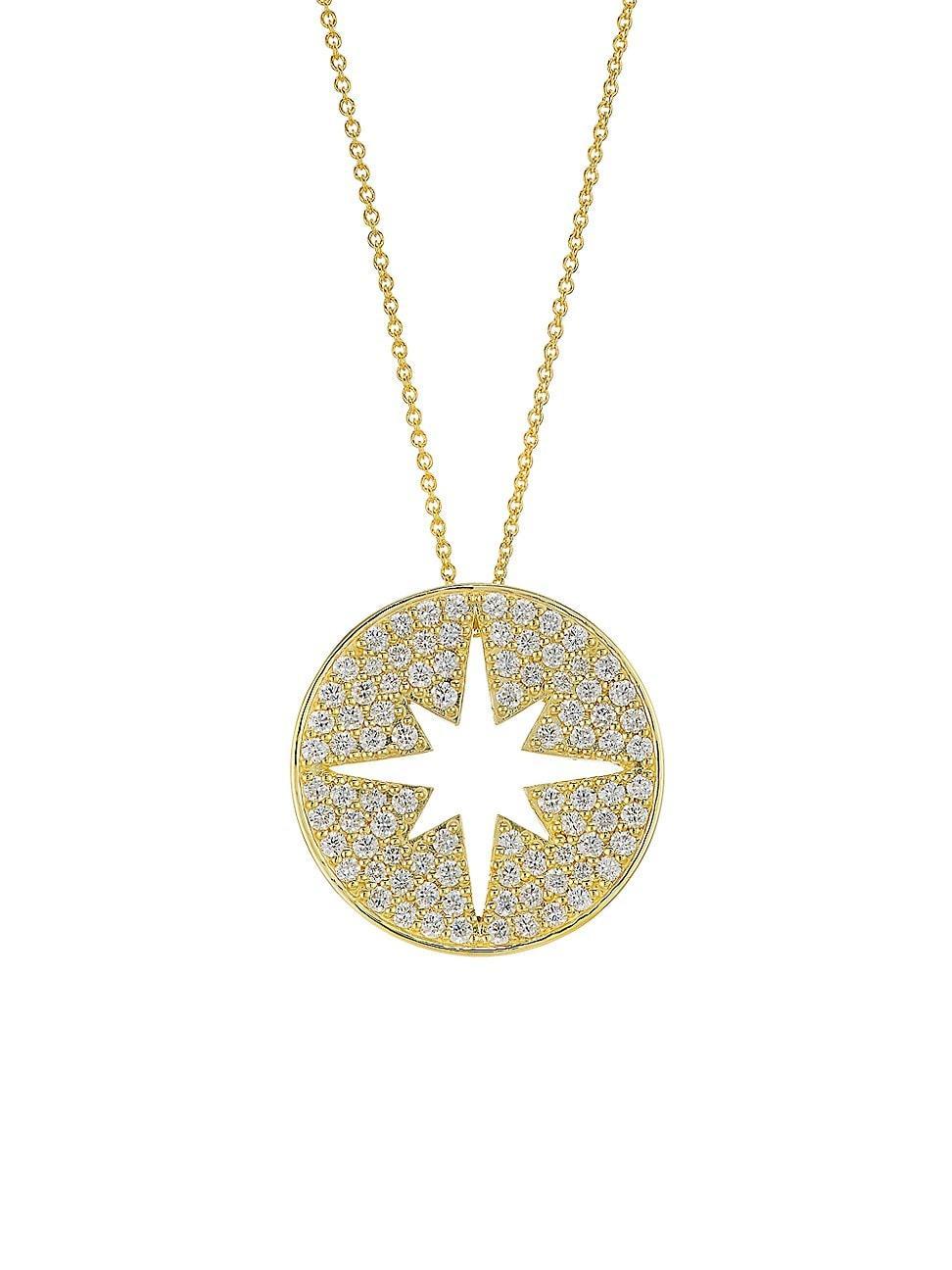 Womens Tiny Treasures 18K Yellow Gold & 1.02 TCW Diamond Starburst Pendant Necklace Product Image