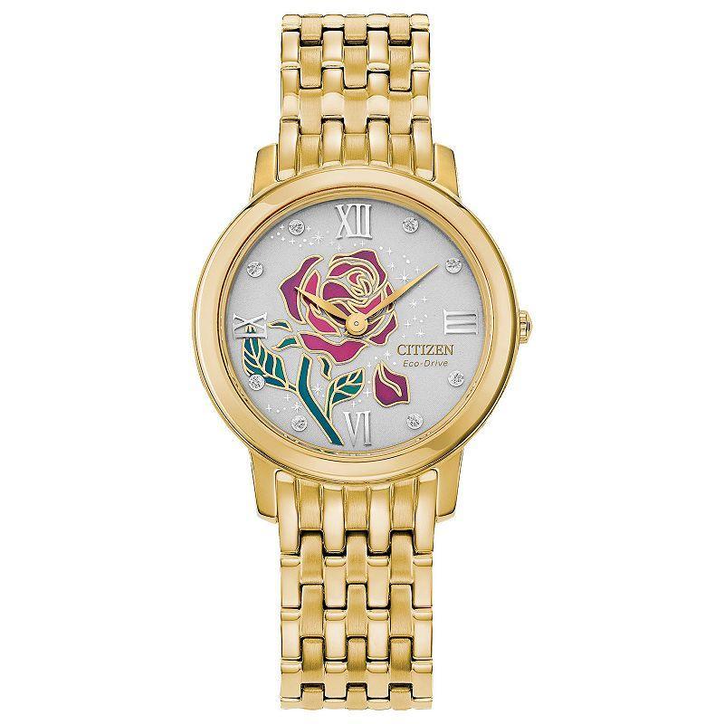 Disneys Beauty & the Beast Belle Womens Gold Tone Stainless Steel Watch by Drive from Citizen Eco-Drive Product Image