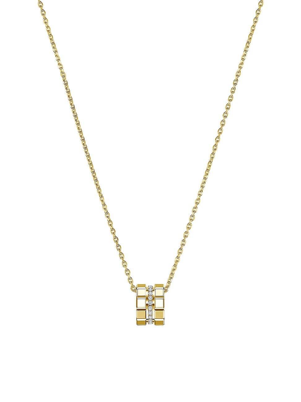 Womens Ice Cube 18K Yellow Gold & 0.14 TCW Diamond Pendant Necklace Product Image