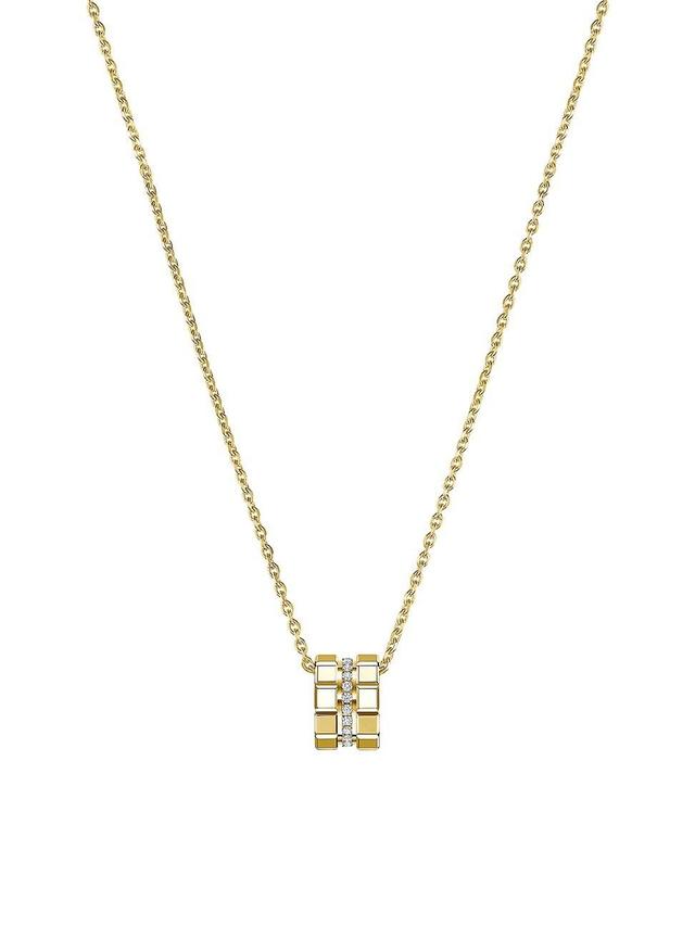 Womens Ice Cube 18K Yellow Gold & 0.14 TCW Diamond Pendant Necklace Product Image