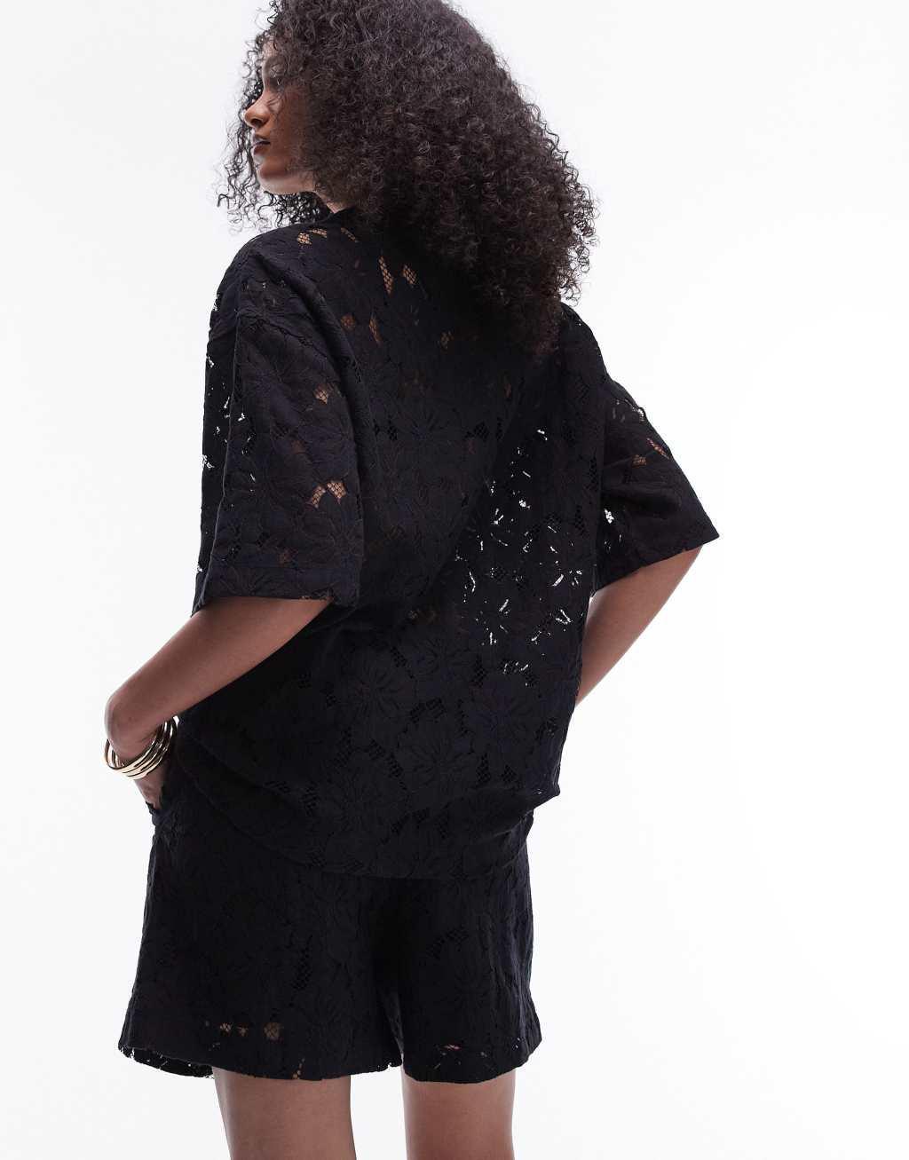 Topshop lace short in black - part of a set Product Image