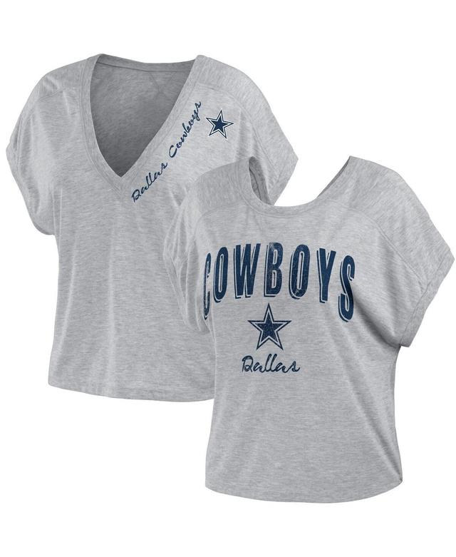 Womens WEAR by Erin Andrews Heather Gray Dallas Cowboys Reversible T-Shirt Product Image