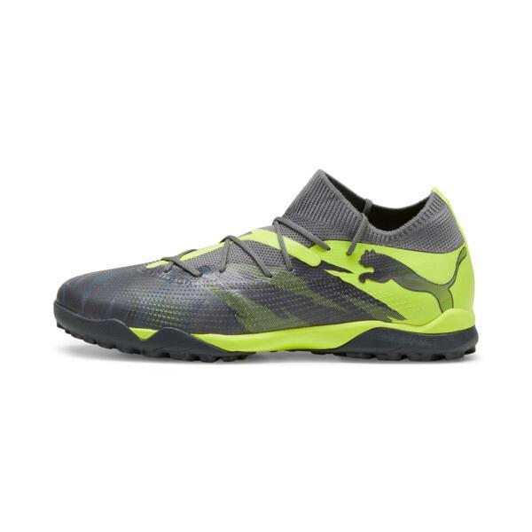 PUMA FUTURE 7 MATCH RUSH Turf Trainer Men's Soccer Cleats Shoes in Strong Grey/Cool Dark Grey/Electric Lime Product Image