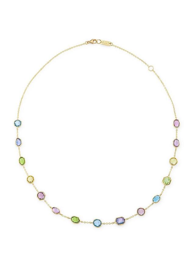 18K Gold Rock Candy 19-Stone Station Chain Necklace Product Image