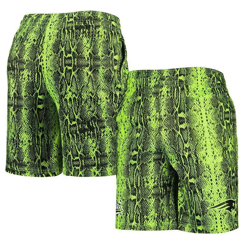 Mens New Era Neon Green New England Patriots Summer Pop Shorts Product Image