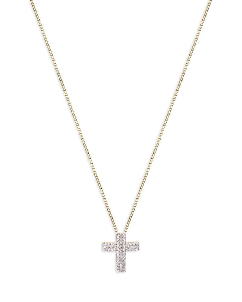 Womens Affair Infinity 14K Yellow Gold & 0.32 TCW Diamond Cross Necklace Product Image