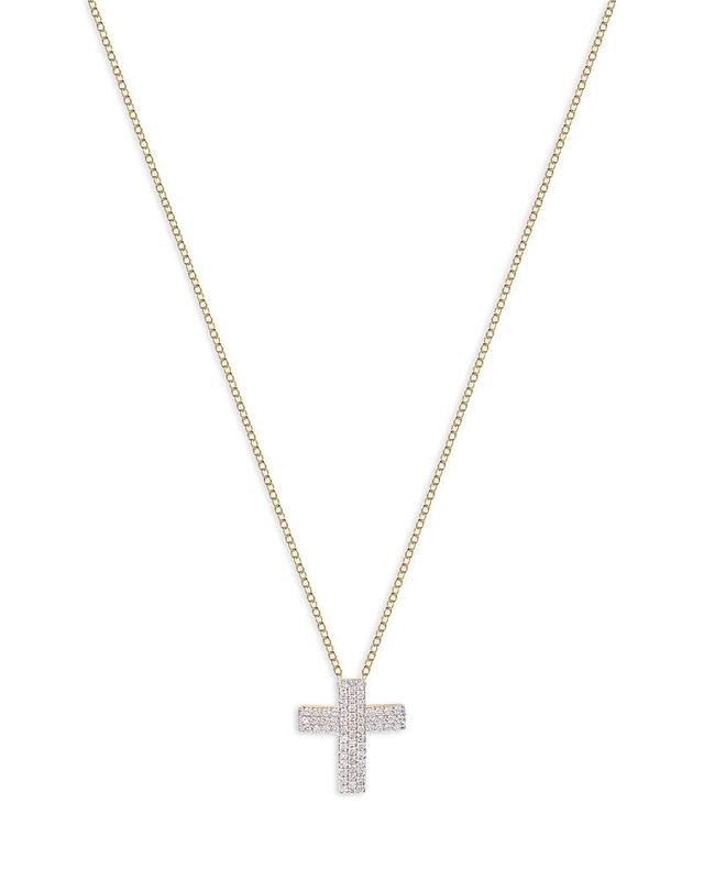 Womens Affair Infinity 14K Yellow Gold & 0.32 TCW Diamond Cross Necklace Product Image