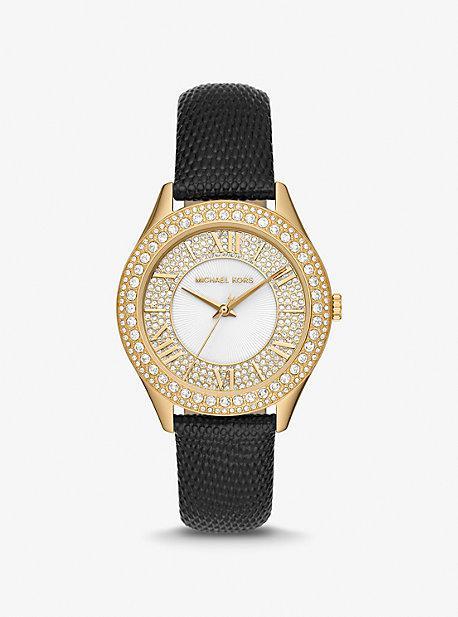 Harlowe Pavé Gold-Tone and Lizard Embossed Leather Strap Product Image