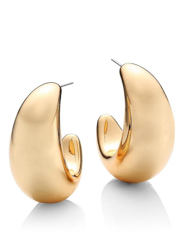 Womens Polished 14K-Gold-Plated Chubby Tapered Hoop Earrings Product Image