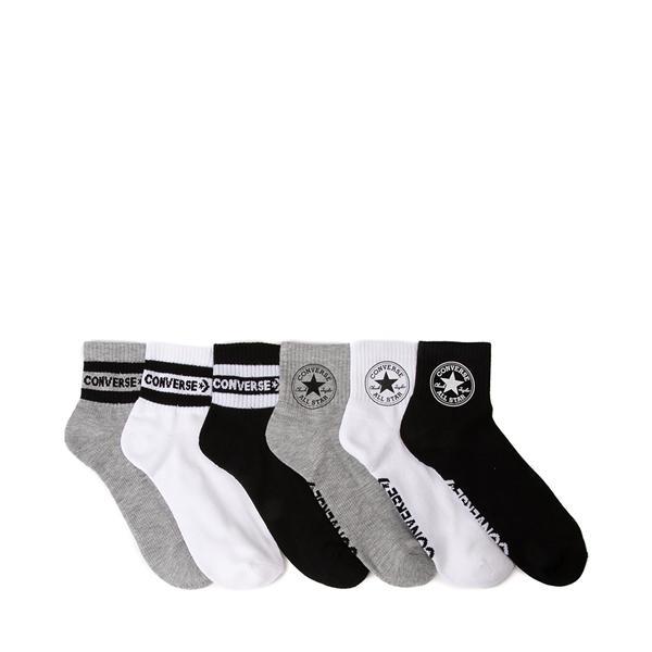 Mens Converse Quarter Socks 6 Pack - Black / Gray / White Product Image