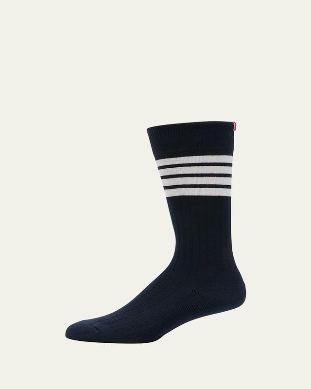 Mens 4-Bar Athletic Mid-Calf Socks Product Image