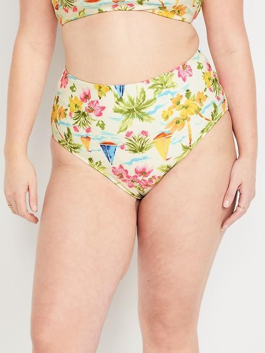 High-Waisted French-Cut Bikini Swim Bottoms Product Image