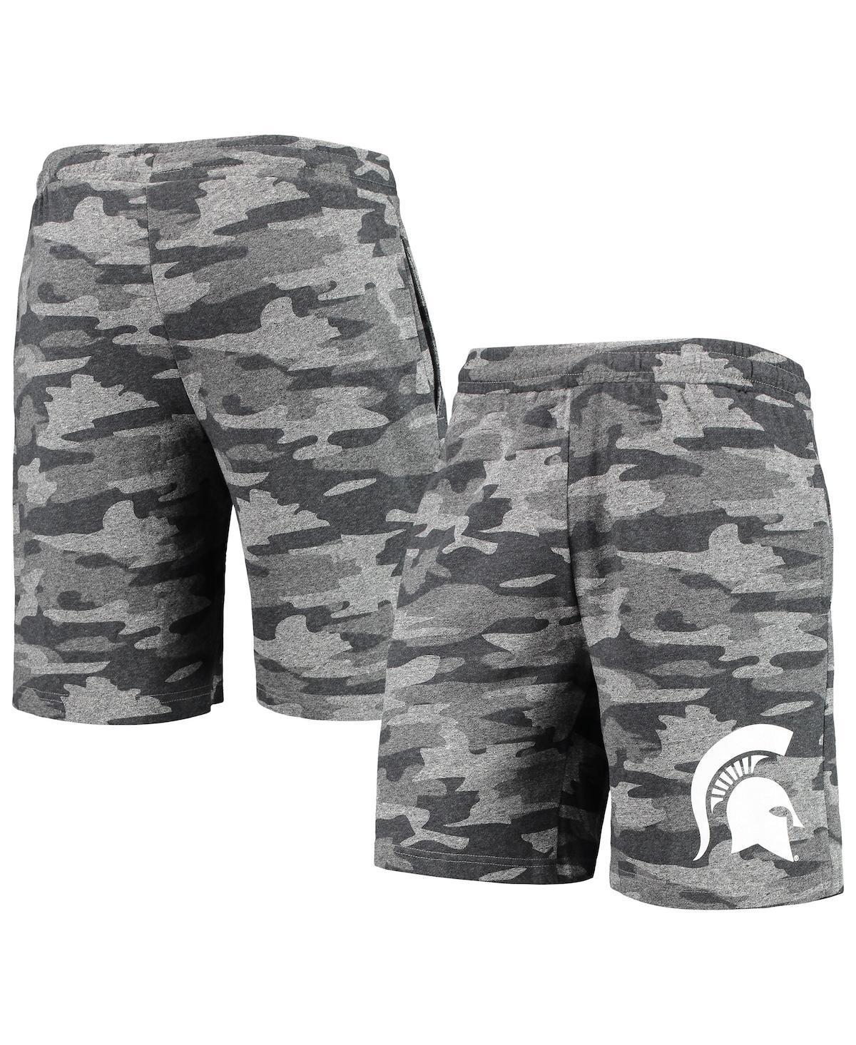 Mens Concepts Sport Charcoal/Gray Michigan State Spartans Camo Backup Terry Jam Lounge Shorts Product Image