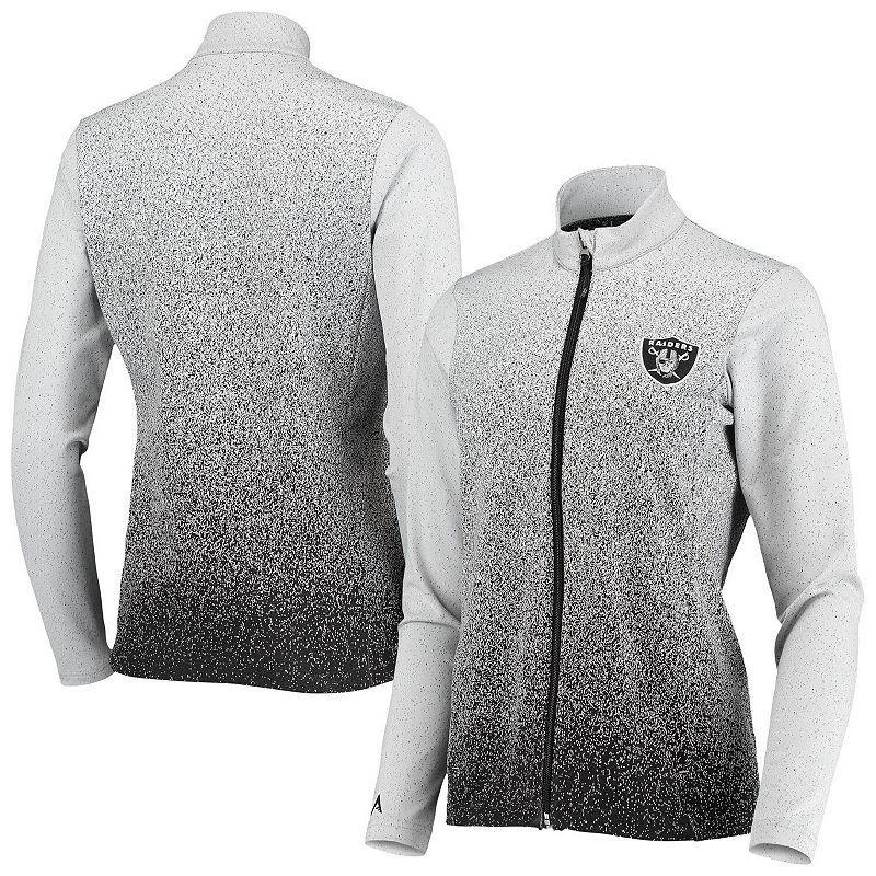 Womens Antigua White/Black Las Vegas Raiders Guide Full-Zip Jacket Product Image