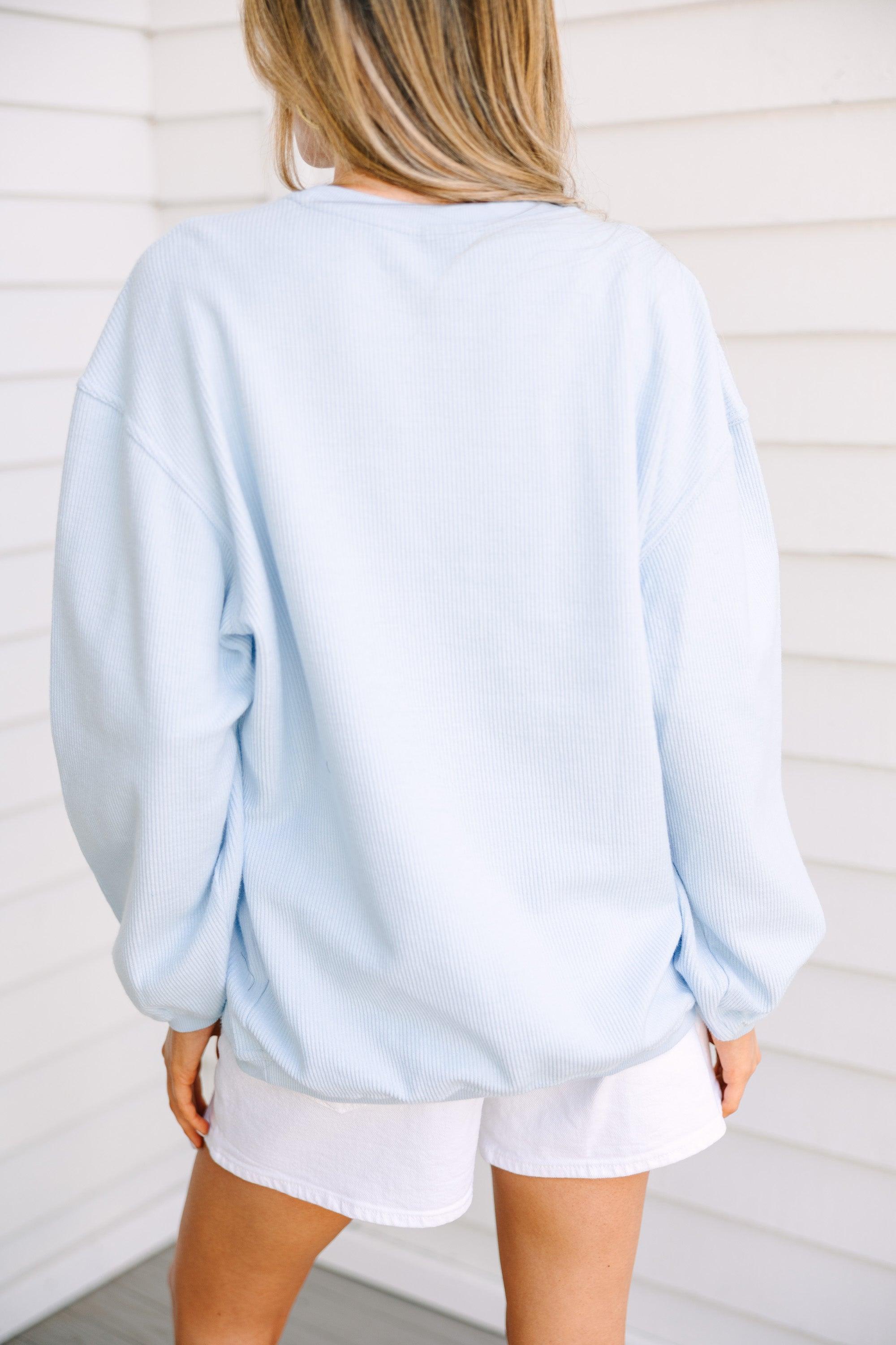 Get Together Light Blue Corded Sweatshirt Female Product Image