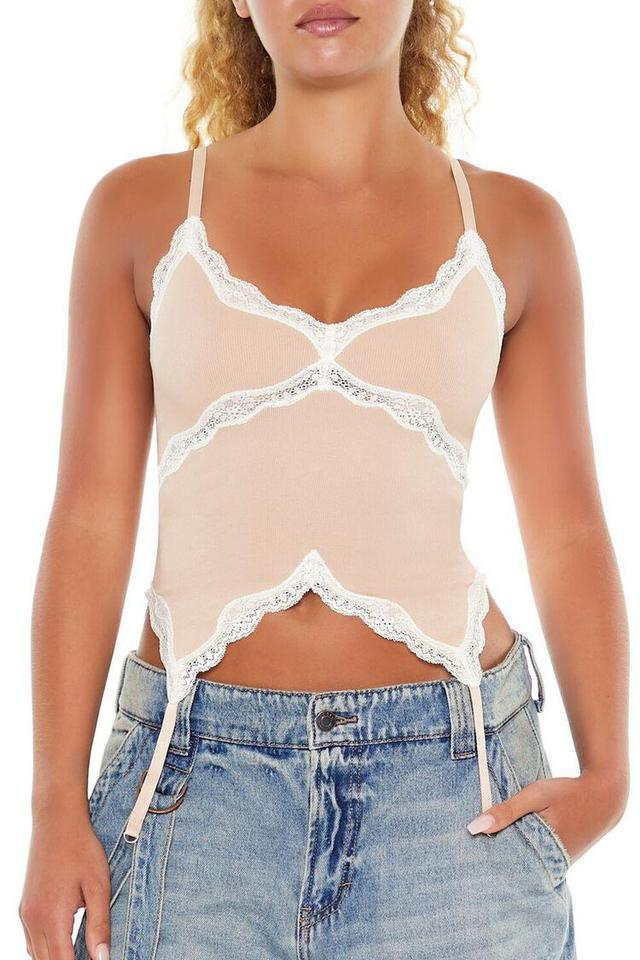 Seamless Lace-Trim Suspender Cami | Forever 21 Product Image