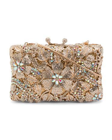 Rhinestone Flower Clutch for Women Product Image