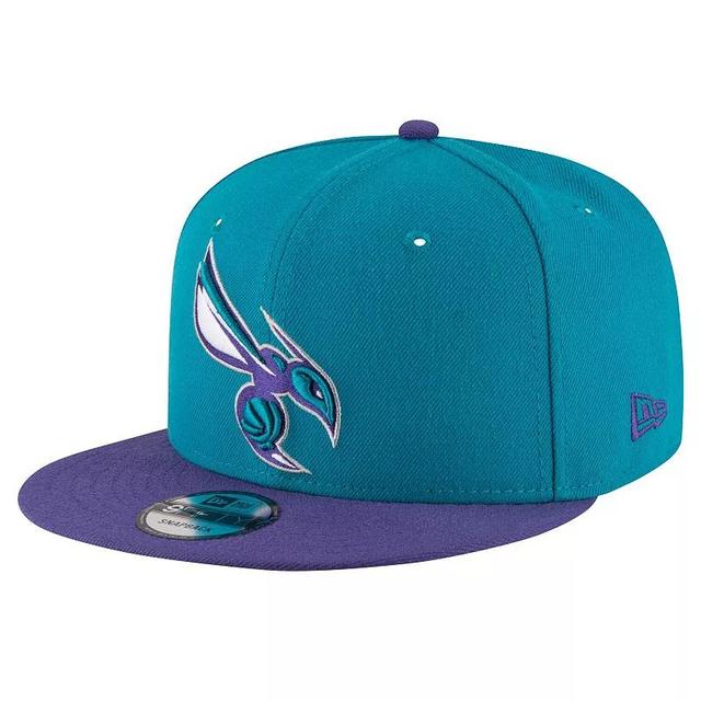 Mens New Era Teal Charlotte Hornets Official Team Color 2Tone 9FIFTY Snapback Hat - Teal Product Image