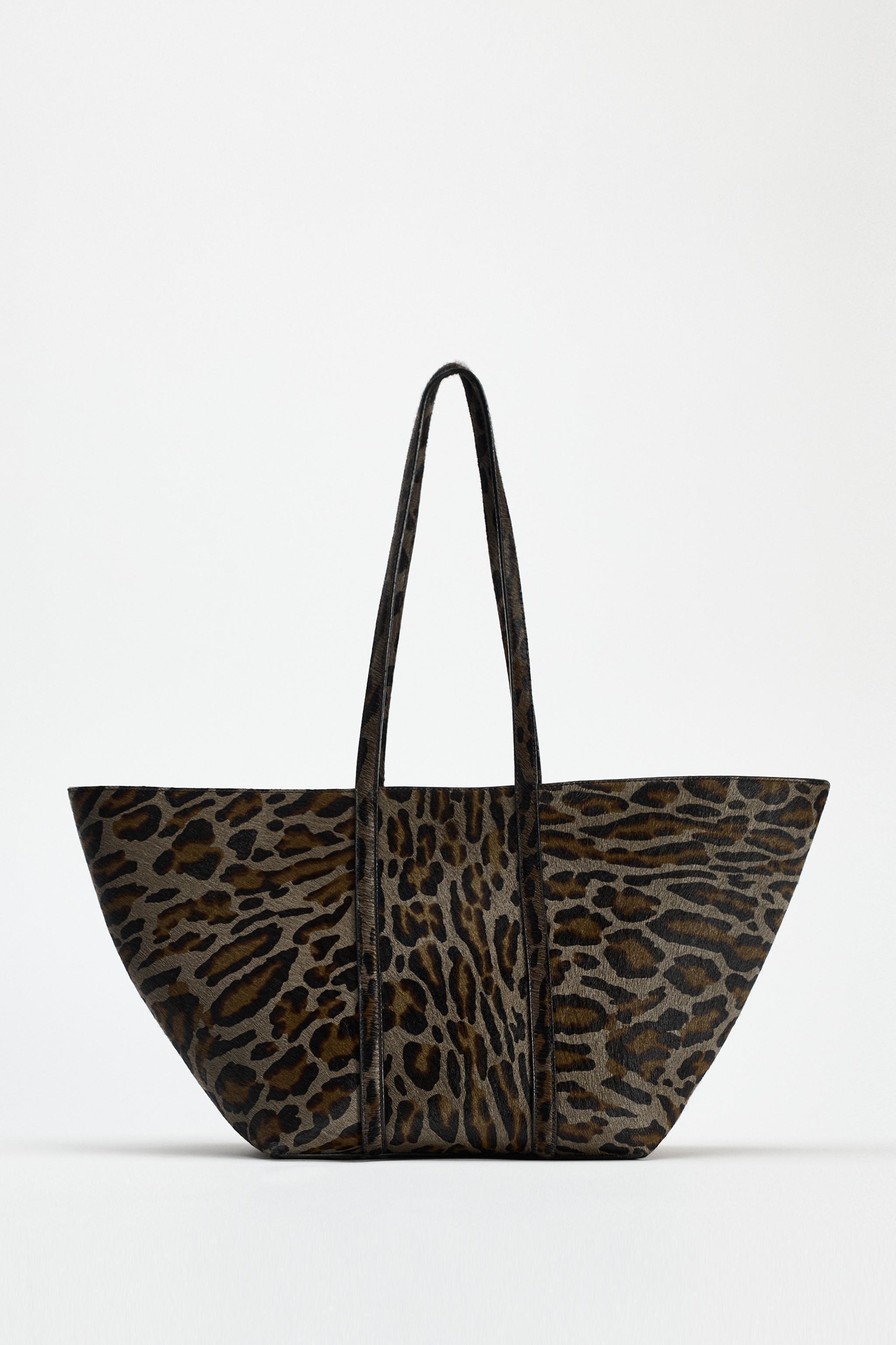 ANIMAL PRINT LEATHER TOTE BAG Product Image