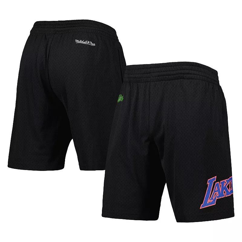 Mens Mitchell & Ness Black Los Angeles Lakers Hardwood Classics Color Bomb Energy Shorts Product Image