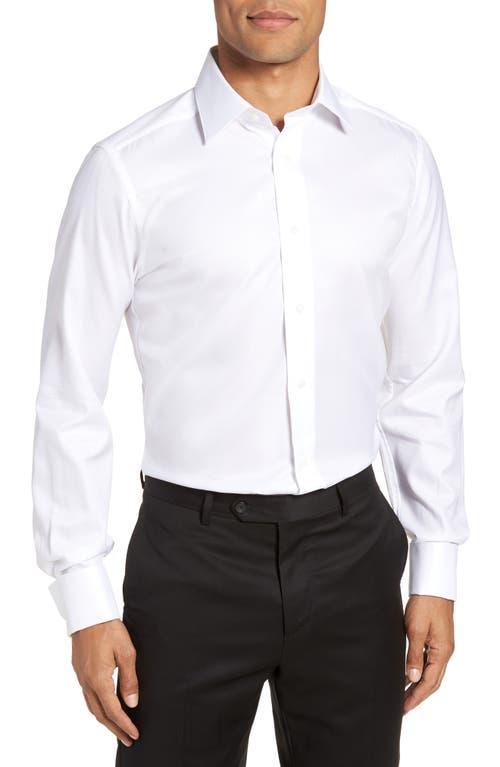 David Donahue Trim Fit Solid French Cuff Tuxedo Shirt Product Image