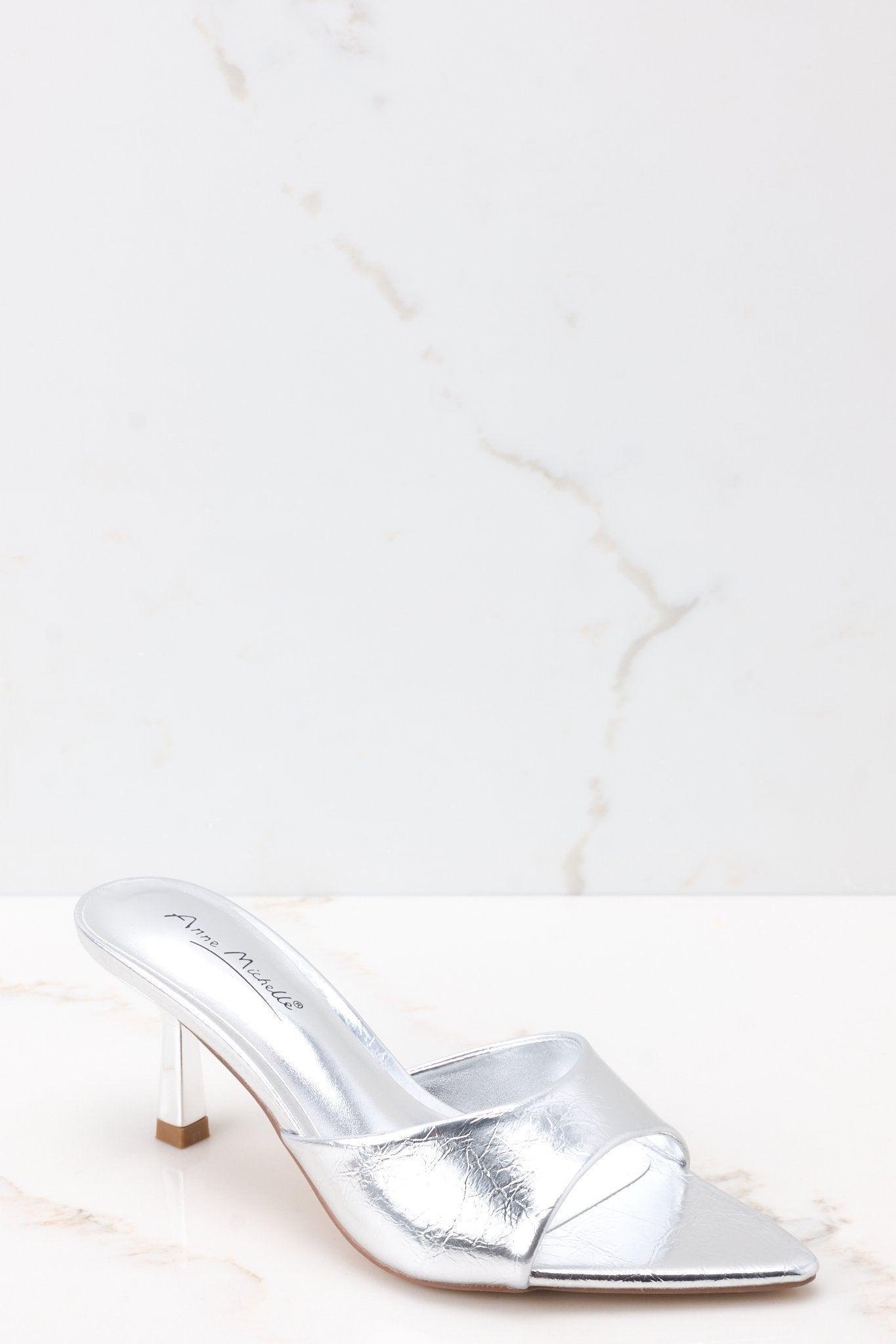 Path To Greatness Silver High Heel Sandal Product Image