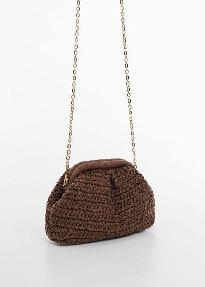 MANGO - Rattan clutch bag - One size - Women Product Image