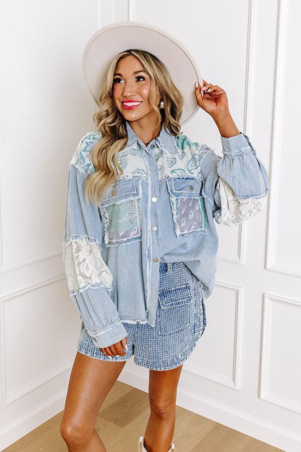 Boho Vibes Lightweight Chambray Jacket Product Image