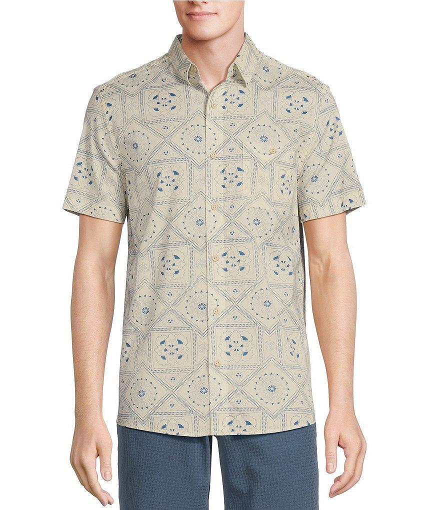 Rowm On The Range Short Sleeve Stretch Poplin Bandana Print Shirt Product Image