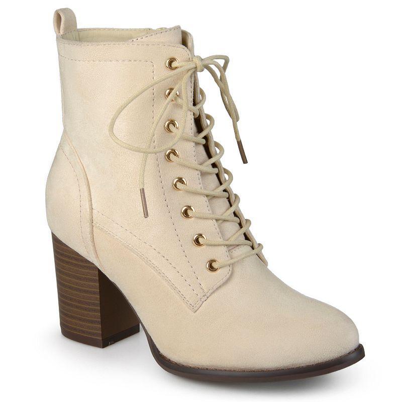 Journee Collection Baylor Womens Block Heel Ankle Boots, Girls Ivory Product Image