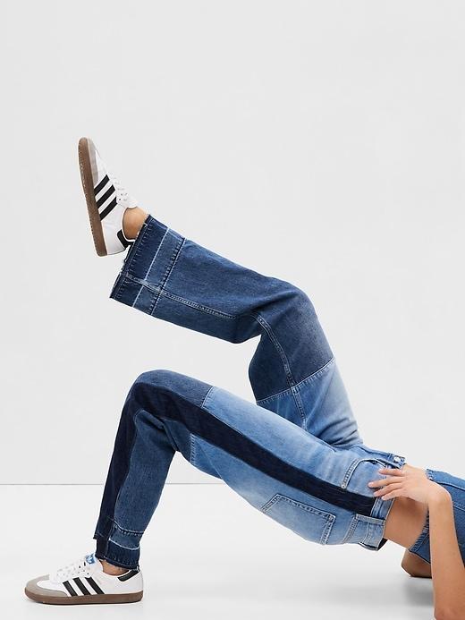 Low Rise Patchwork Baggy Jeans Product Image