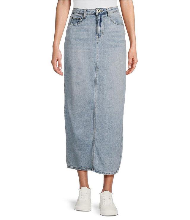 Every Denim High Rise Pencil Maxi Skirt Product Image