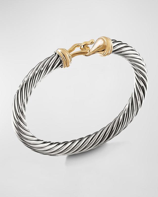 7mm Cable Buckle Bracelet with Gold Product Image