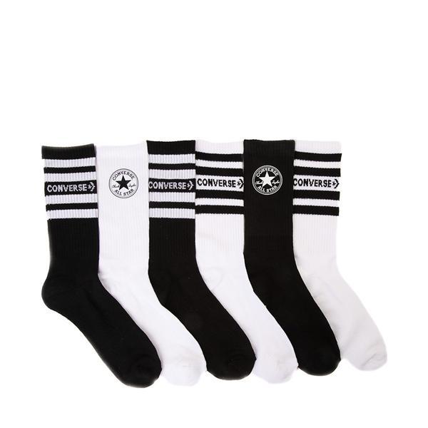 Mens Converse Crew Socks 6 Pack - Black / White Product Image