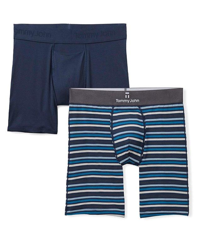 Tommy John Second Skin Globe Stripe 6#double; Inseam Boxer Briefs 2-Pack Product Image