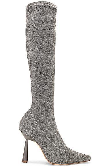 GIA BORGHINI X RHW Knee High Boot in Grey Product Image