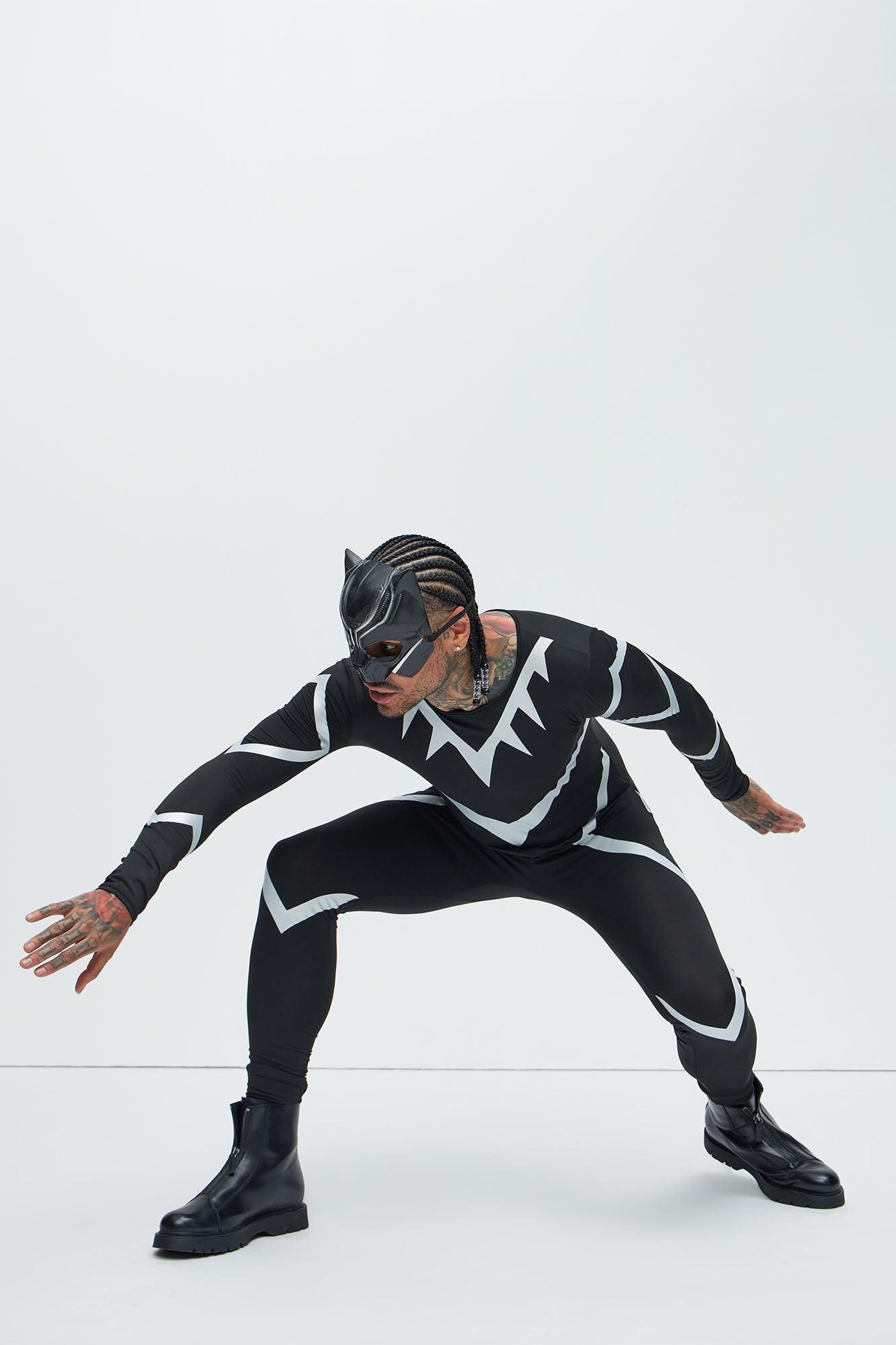 Panther Hero Costume - Black/Silver Product Image