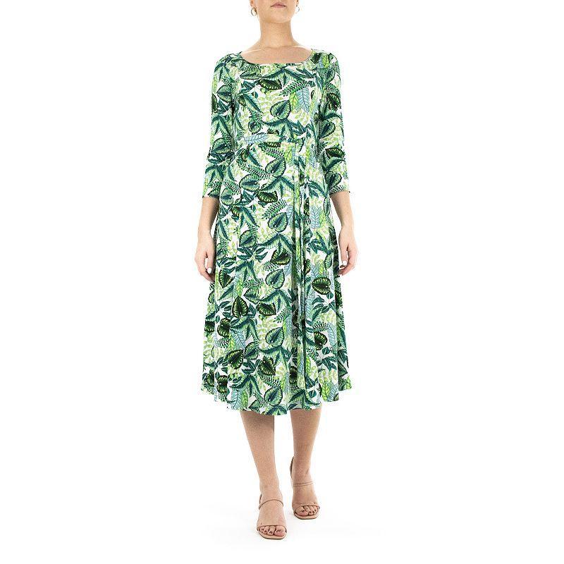 Womens Nina Leonard Sylvia Print Midi Dress Product Image