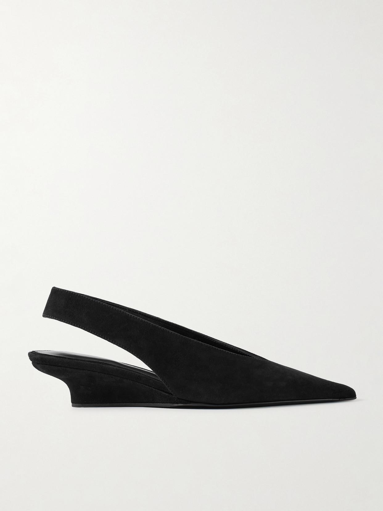 TOTÊME The Suede Wedge-heel Slingback Black Product Image