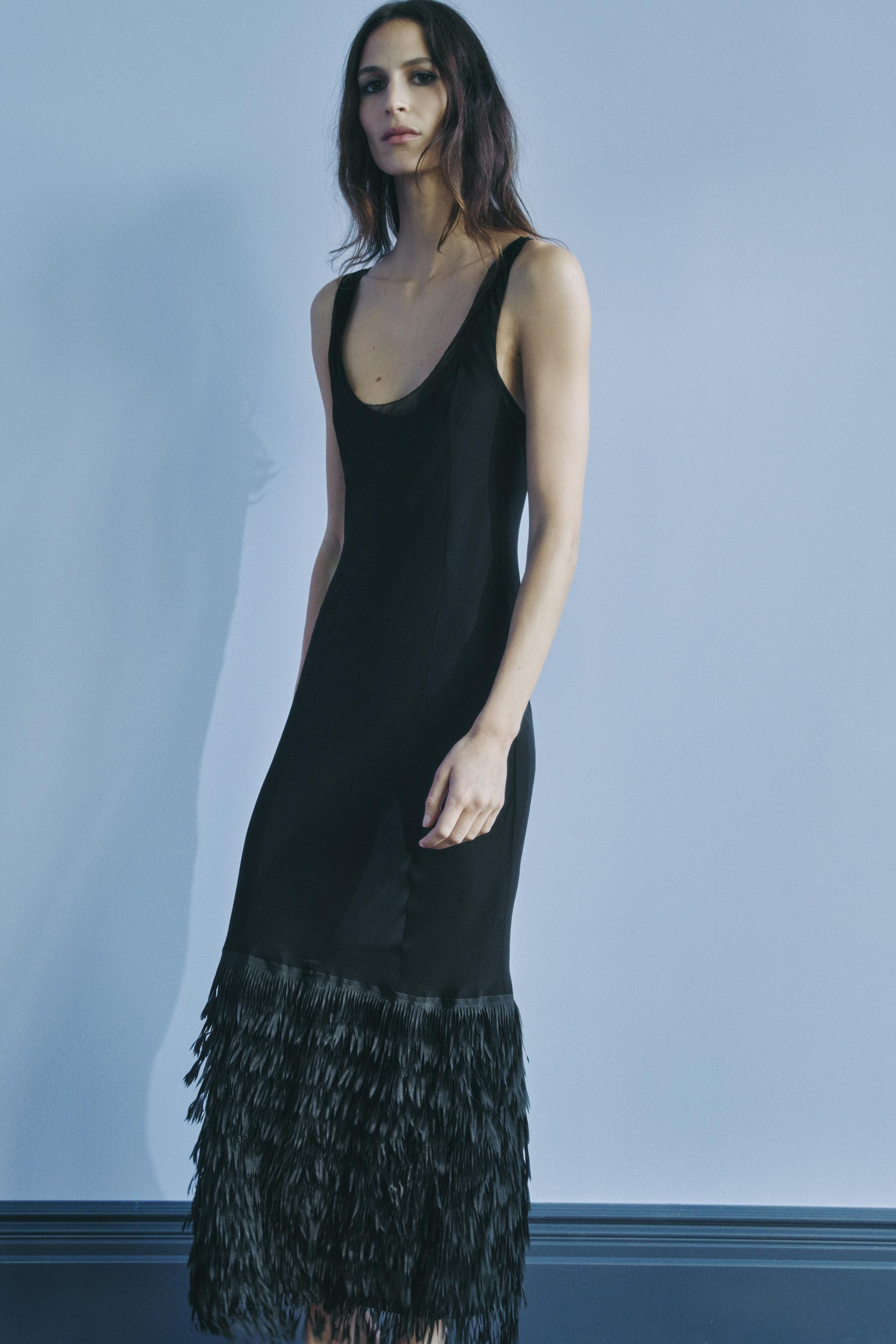 STRAPPY FRINGED DRESS Product Image