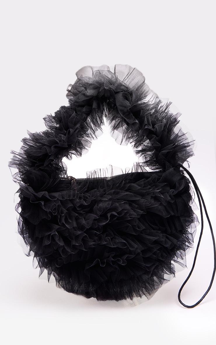 Black Ruffle Shoulder Bag Product Image