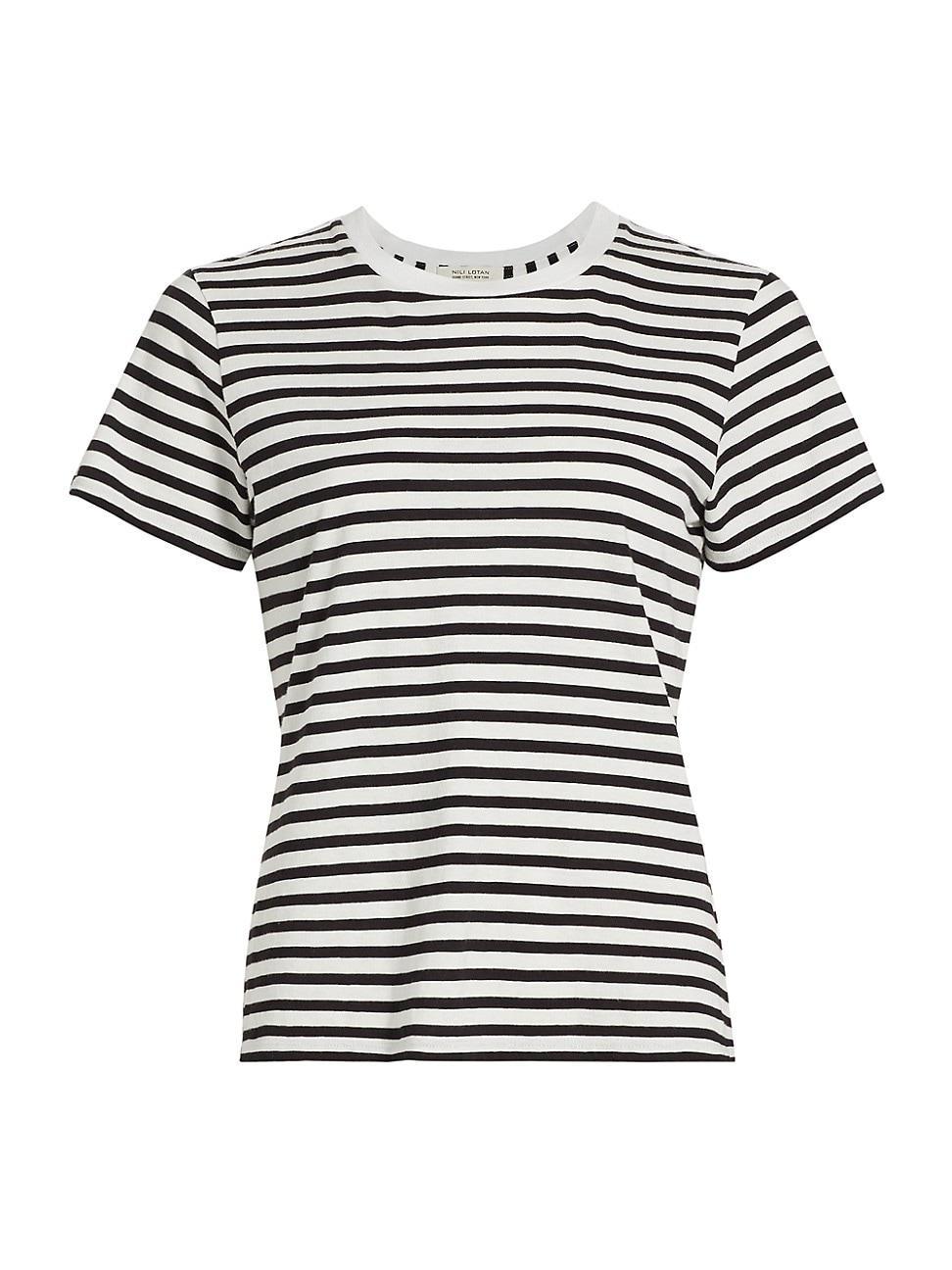 Womens Eloric Striped Cotton Crewneck T-Shirt Product Image