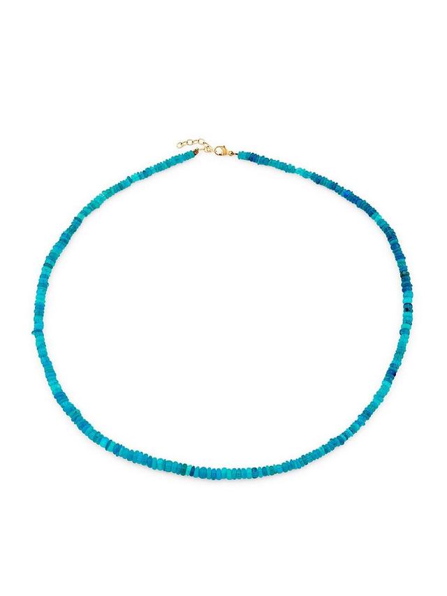 Womens Soleil 14K Yellow Gold & Blue Opal Beaded Necklace Product Image