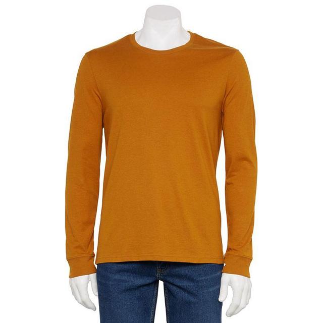 Mens Sonoma Goods For Life Supersoft Long Sleeve Crewneck Tee Drk Orange Product Image