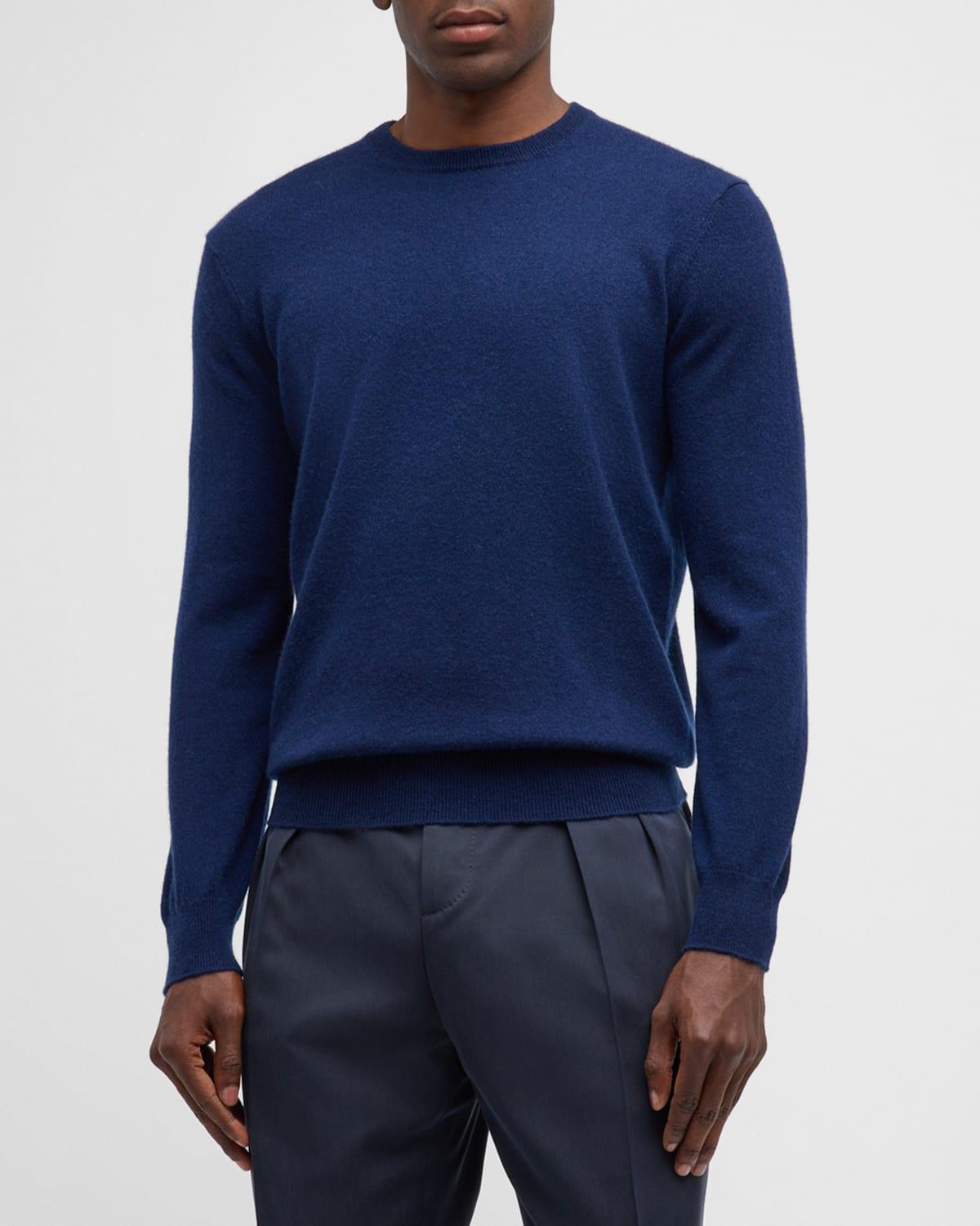 Men's Solid Cashmere Crewneck Sweater Product Image