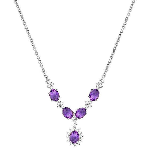 Sterling Silver Amethyst Necklace, Womens Product Image